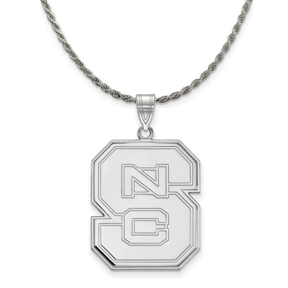 Sterling Silver North Carolina XL 'NCS' Pendant Necklace, Item N19256 by The Black Bow Jewelry Co.