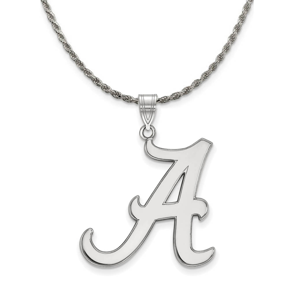 Sterling Silver U. of Alabama XL Initial A Pendant Necklace, Item N19261 by The Black Bow Jewelry Co.