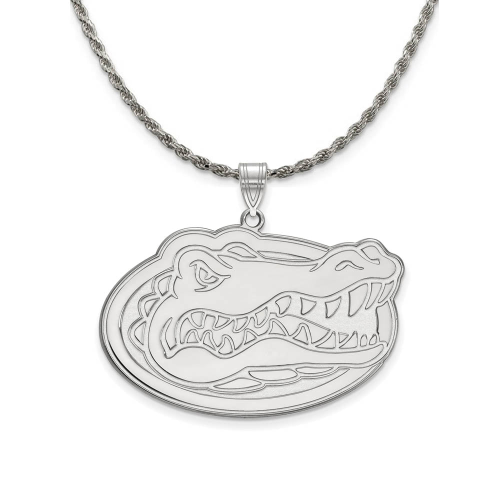 Sterling Silver U of Florida XL Pendant Necklace, Item N19262 by The Black Bow Jewelry Co.