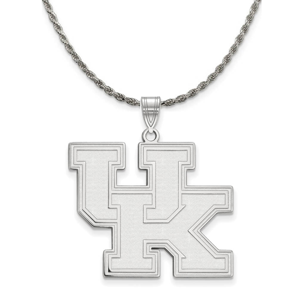 Sterling Silver U. of Kentucky XL 'UK' Pendant Necklace, Item N19266 by The Black Bow Jewelry Co.