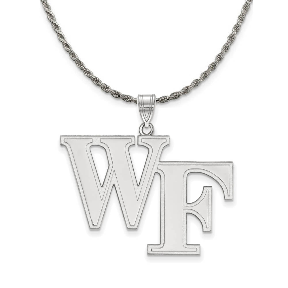 Sterling Silver Wake Forest U. XL Pendant Necklace, Item N19280 by The Black Bow Jewelry Co.