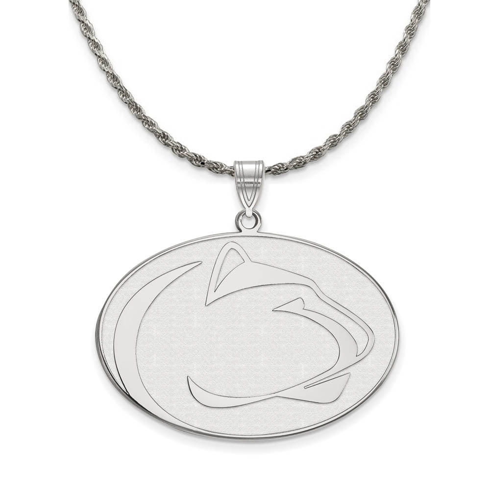 Sterling Silver Penn State XL Pendant Necklace, Item N19289 by The Black Bow Jewelry Co.