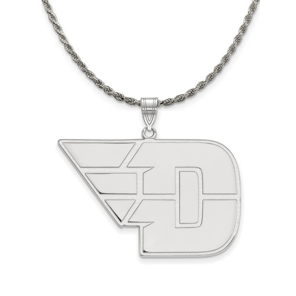 Sterling Silver U of Dayton XL Pendant Necklace, Item N19291 by The Black Bow Jewelry Co.