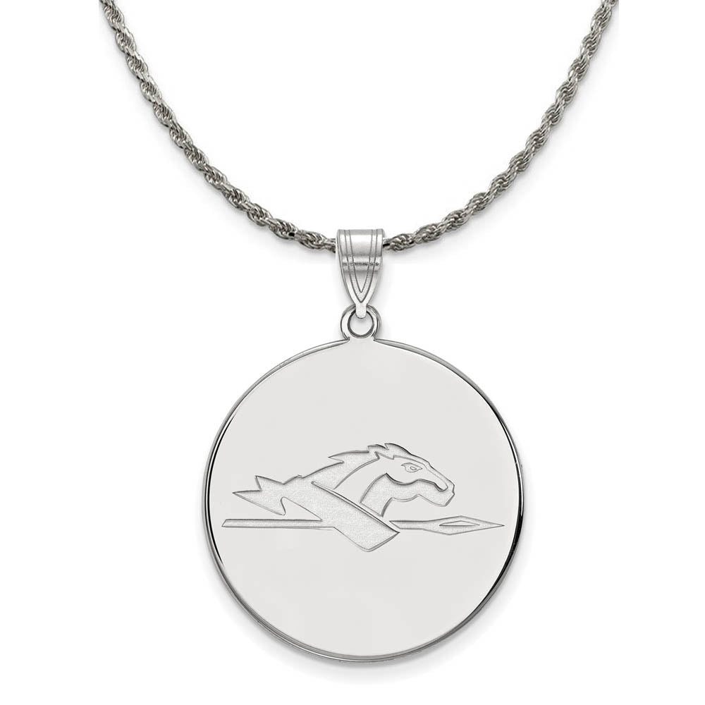Sterling Silver Longwood U XL Disc Pendant Necklace, Item N19294 by The Black Bow Jewelry Co.