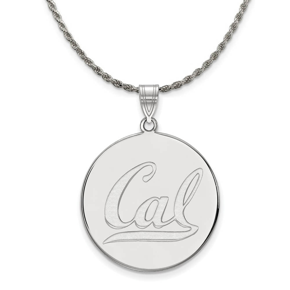 Sterling Silver California Berkeley XL 'Cal' Disc Necklace, Item N19334 by The Black Bow Jewelry Co.