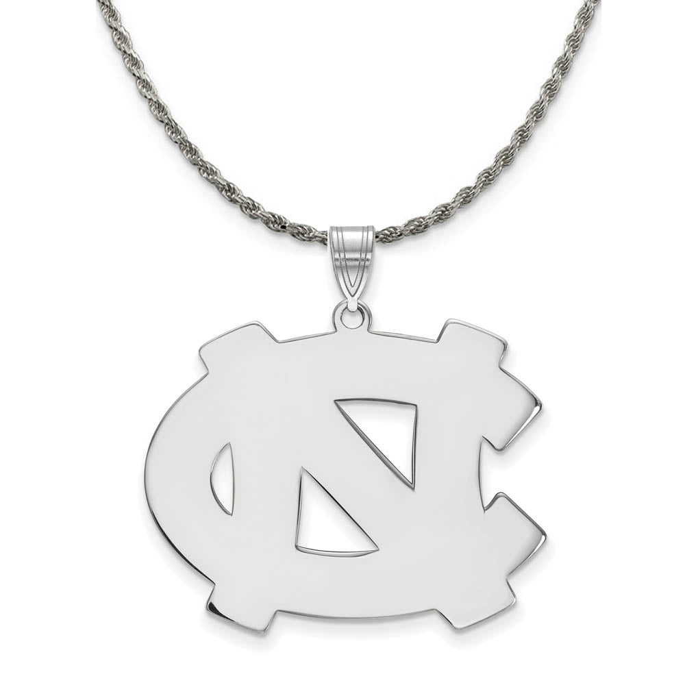 Sterling Silver North Carolina Tar Heels XL 'NC' Necklace, Item N19402 by The Black Bow Jewelry Co.
