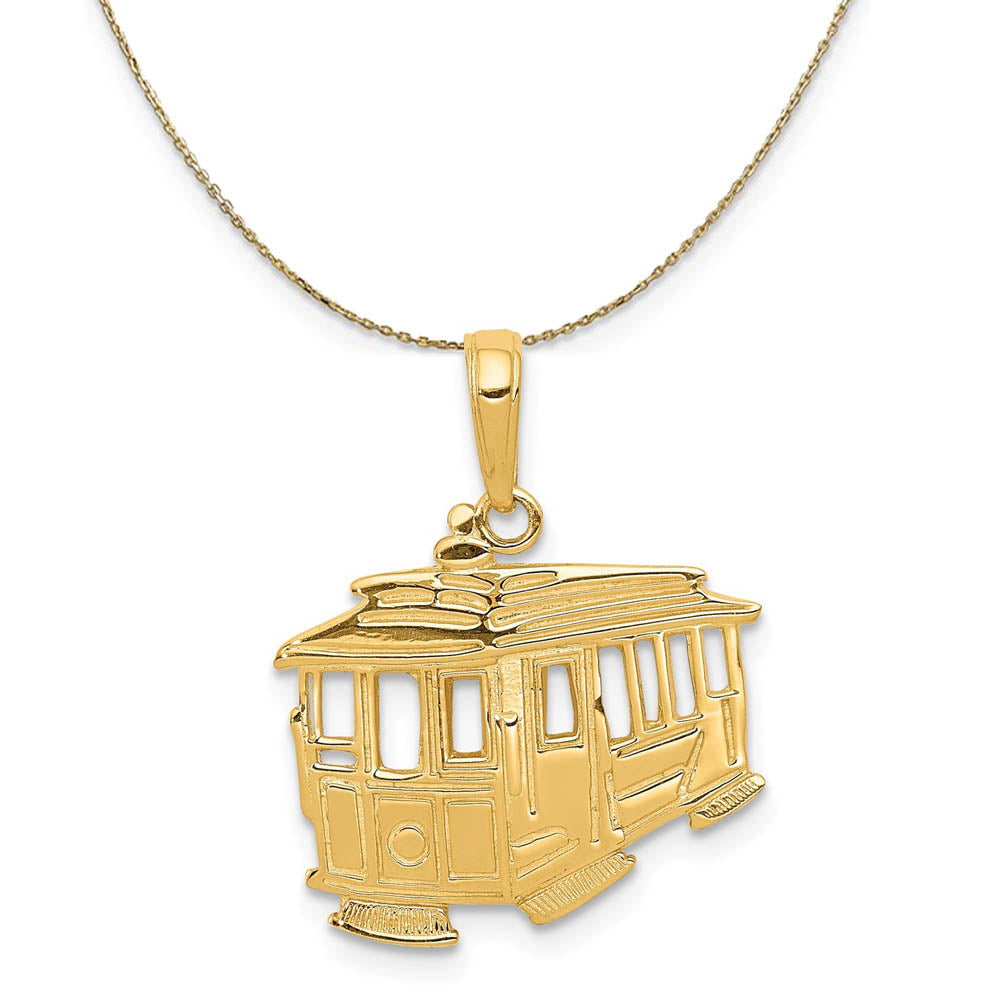 14k Yellow Gold Cable Car Side View, Item N19427 by The Black Bow Jewelry Co.