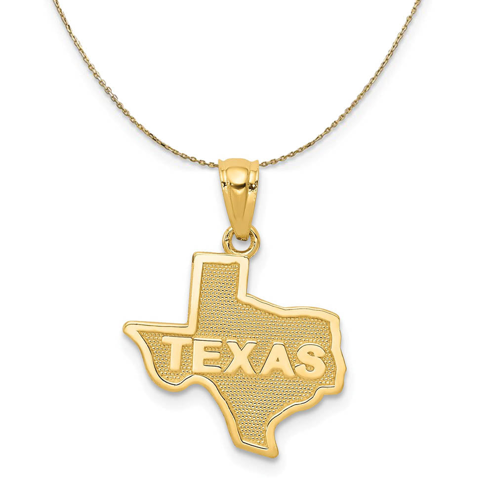 14k Yellow Gold State of Texas Necklace, Item N19436 by The Black Bow Jewelry Co.