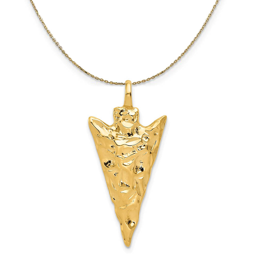 14k Yellow Gold Polished Arrowhead Necklace, Item N19469 by The Black Bow Jewelry Co.