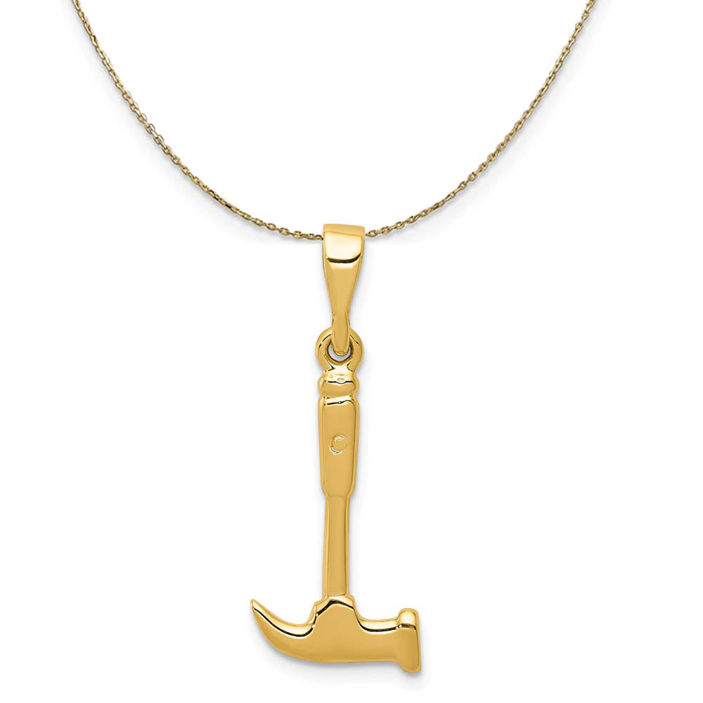 14k Yellow Gold Hammer Necklace, Item N19533 by The Black Bow Jewelry Co.