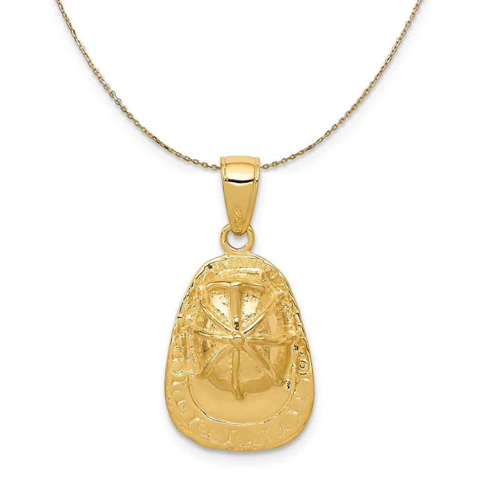 14k Yellow Gold Firefighter Hat Necklace, Item N19543 by The Black Bow Jewelry Co.