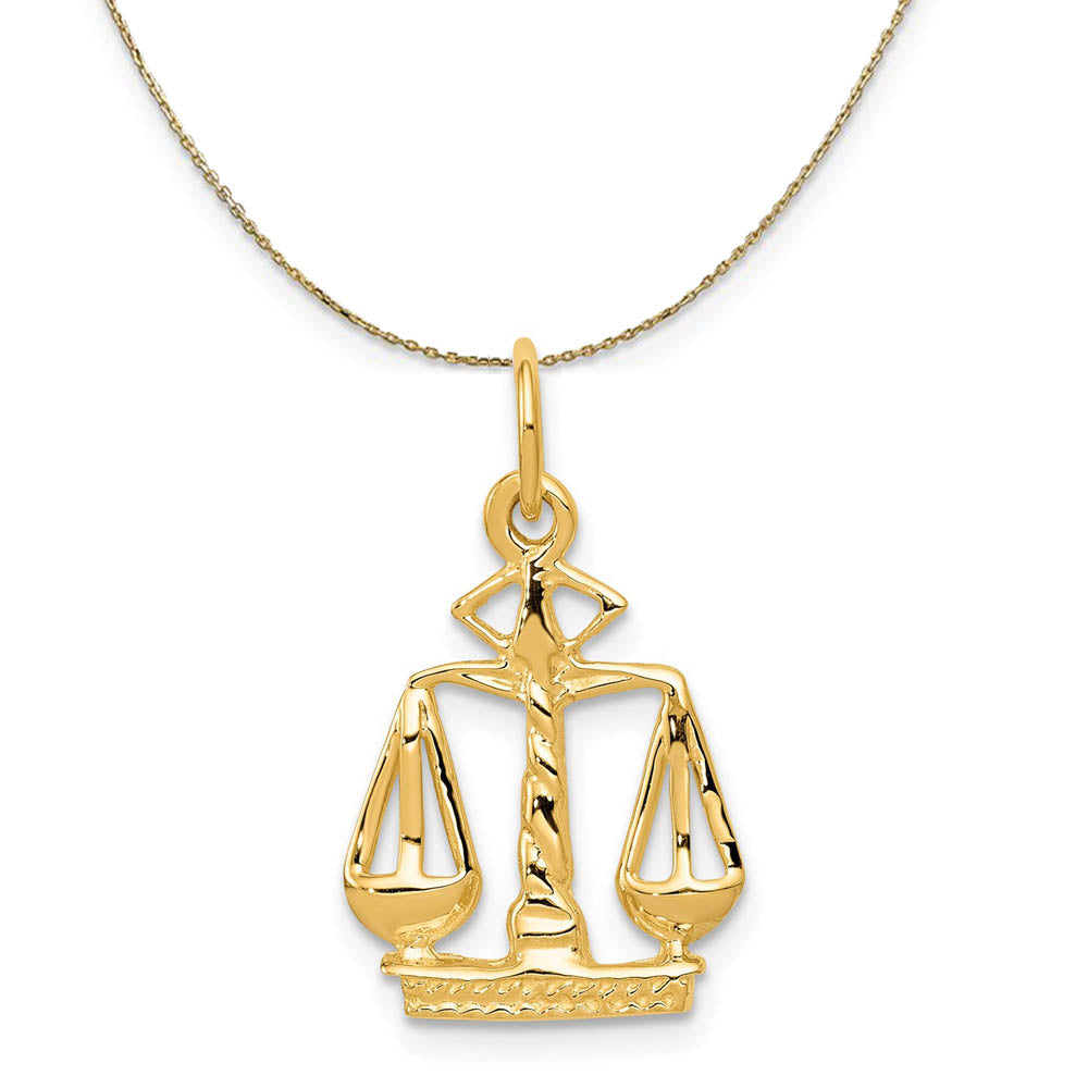 14k Yellow Gold Sm Scales of Justice Necklace, Item N19591 by The Black Bow Jewelry Co.