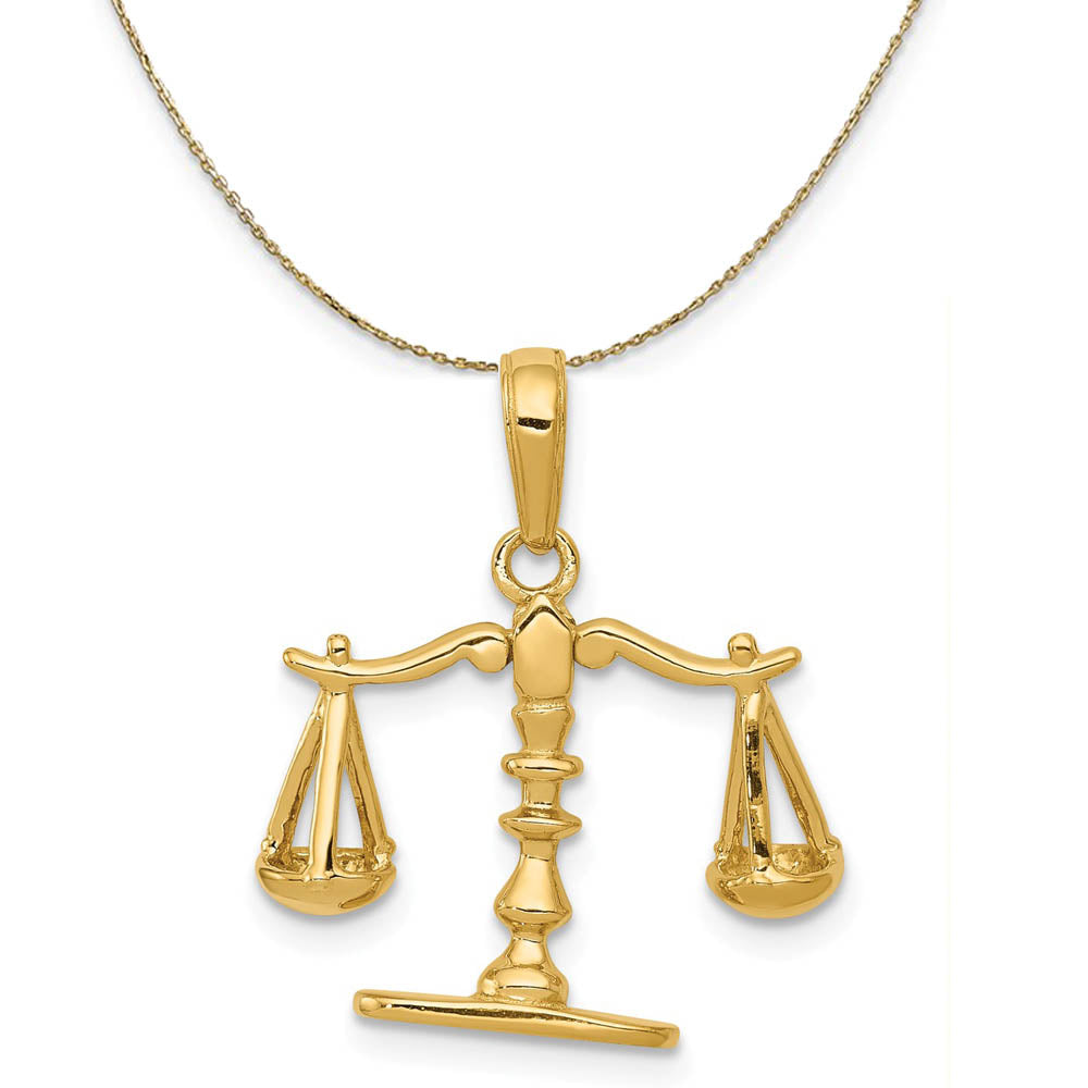 14k Yellow Gold Scales of Justice Necklace, Item N19593 by The Black Bow Jewelry Co.