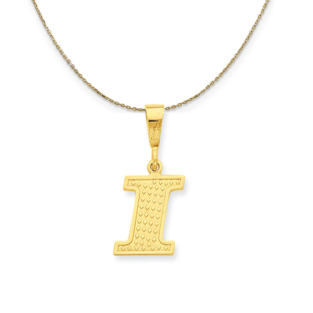 14k Yellow Gold, Ashley, Initial I Necklace, Item N19602 by The Black Bow Jewelry Co.
