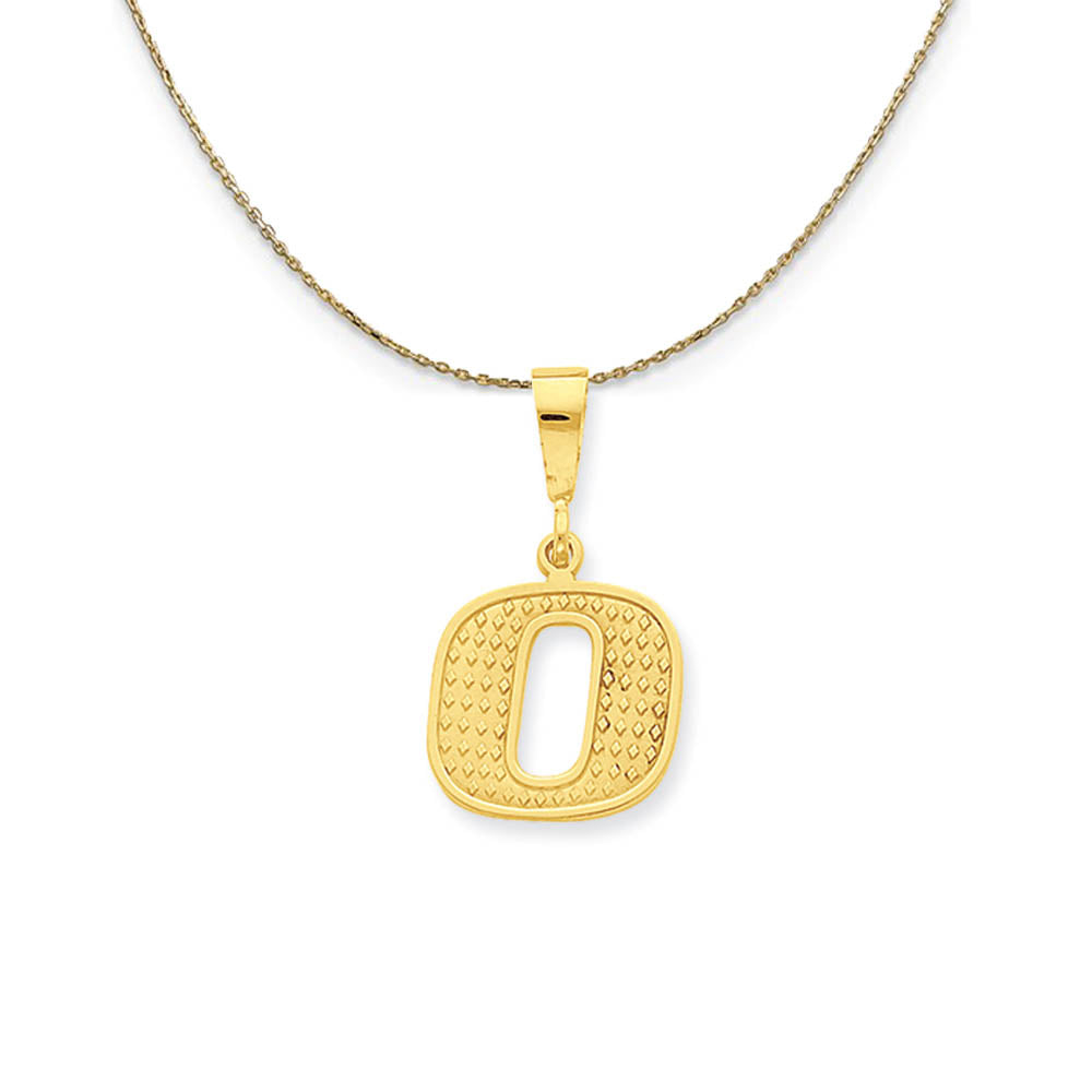 14k Yellow Gold, Ashley, Initial O Necklace, Item N19608 by The Black Bow Jewelry Co.