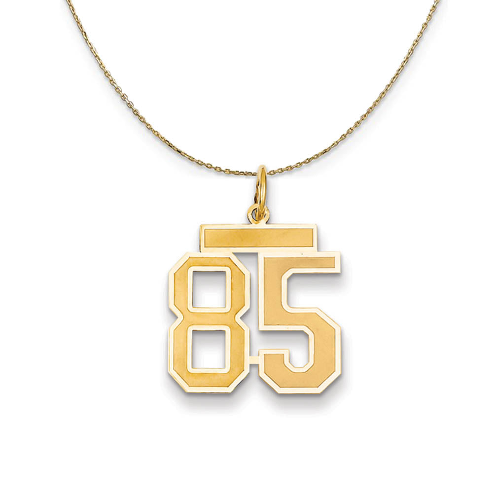 14k Yellow Gold, Jersey, Med Number 85 Necklace, Item N19859 by The Black Bow Jewelry Co.