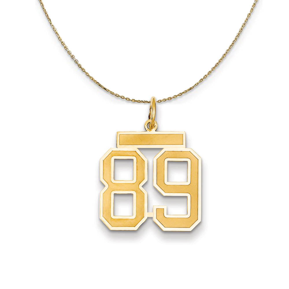 14k Yellow Gold, Jersey, Med Number 89 Necklace, Item N19863 by The Black Bow Jewelry Co.