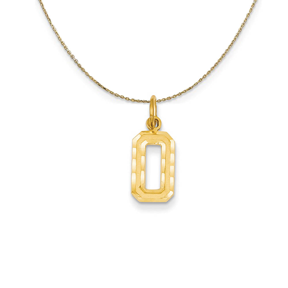 14k Yellow Gold, Varsity, Sm D/C Necklace Number 0, Item N19875 by The Black Bow Jewelry Co.