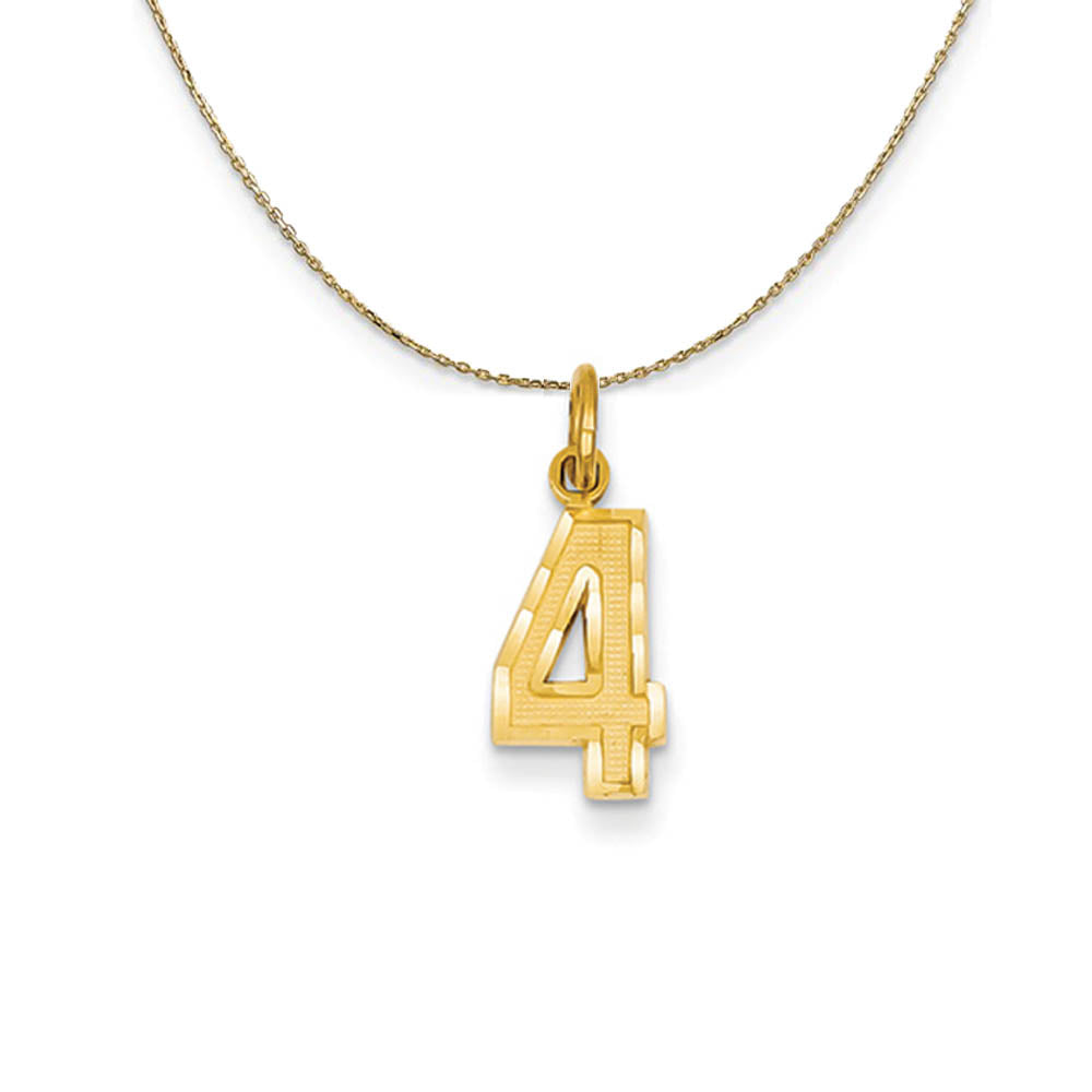 14k Yellow Gold, Varsity, Sm D/C Necklace Number 4, Item N19909 by The Black Bow Jewelry Co.