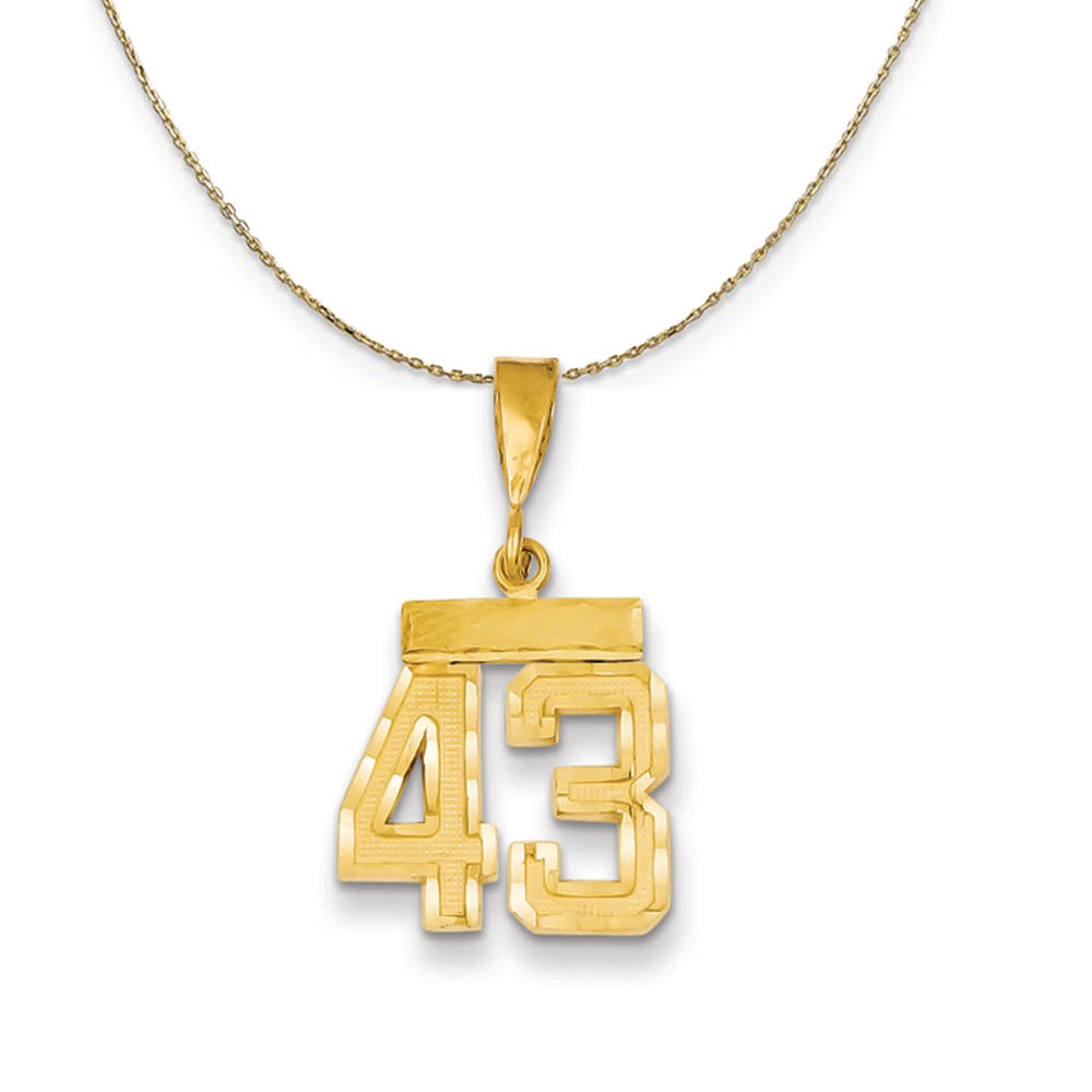 14k Yellow Gold, Varsity, Sm D/C Necklace Number 43, Item N19913 by The Black Bow Jewelry Co.