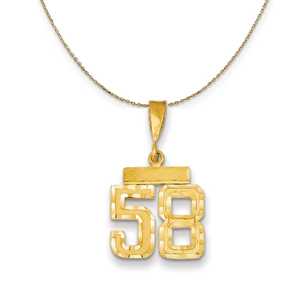 14k Yellow Gold, Varsity, Sm D/C Necklace Number 58, Item N19929 by The Black Bow Jewelry Co.