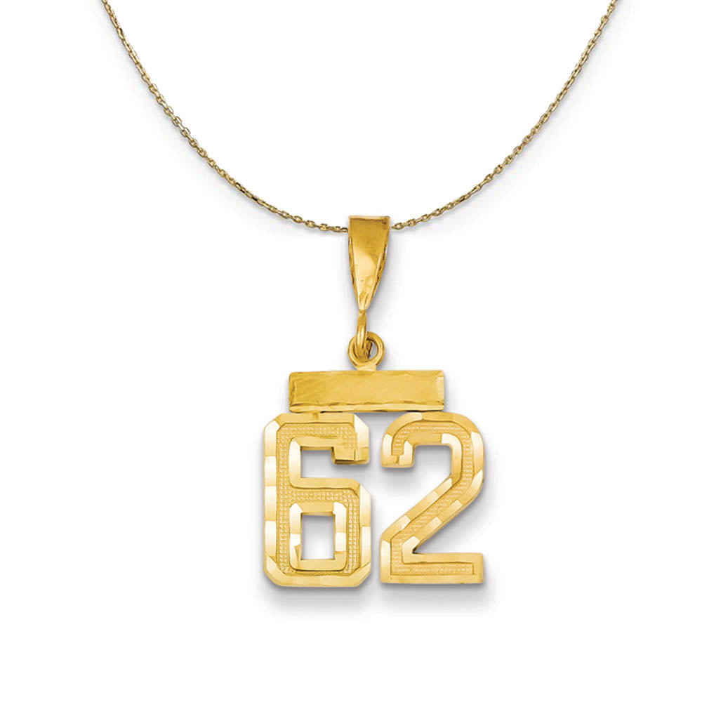 14k Yellow Gold, Varsity, Sm D/C Necklace Number 62, Item N19934 by The Black Bow Jewelry Co.