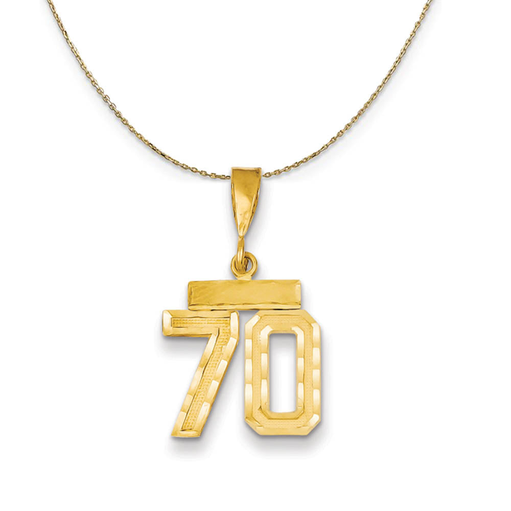 14k Yellow Gold, Varsity, Sm D/C Necklace Number 70, Item N19943 by The Black Bow Jewelry Co.