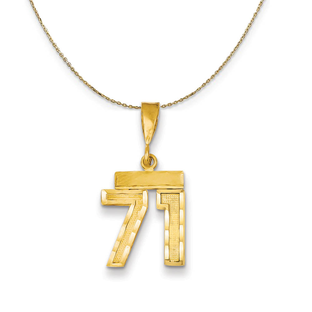 14k Yellow Gold, Varsity, Sm D/C Necklace Number 71, Item N19944 by The Black Bow Jewelry Co.