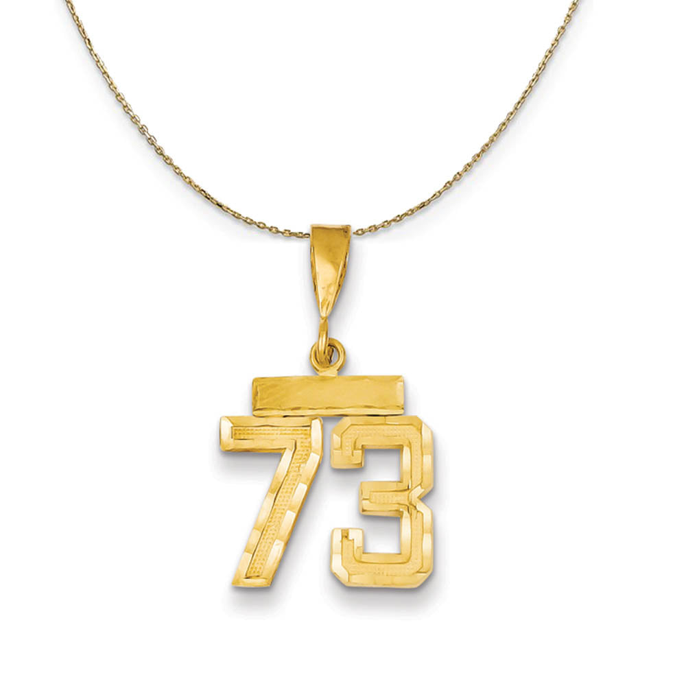 14k Yellow Gold, Varsity, Sm D/C Necklace Number 73, Item N19946 by The Black Bow Jewelry Co.