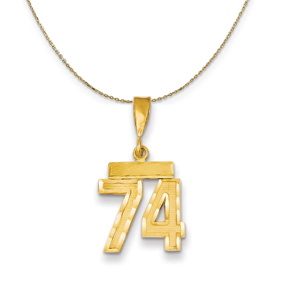14k Yellow Gold, Varsity, Sm D/C Necklace Number 74, Item N19947 by The Black Bow Jewelry Co.