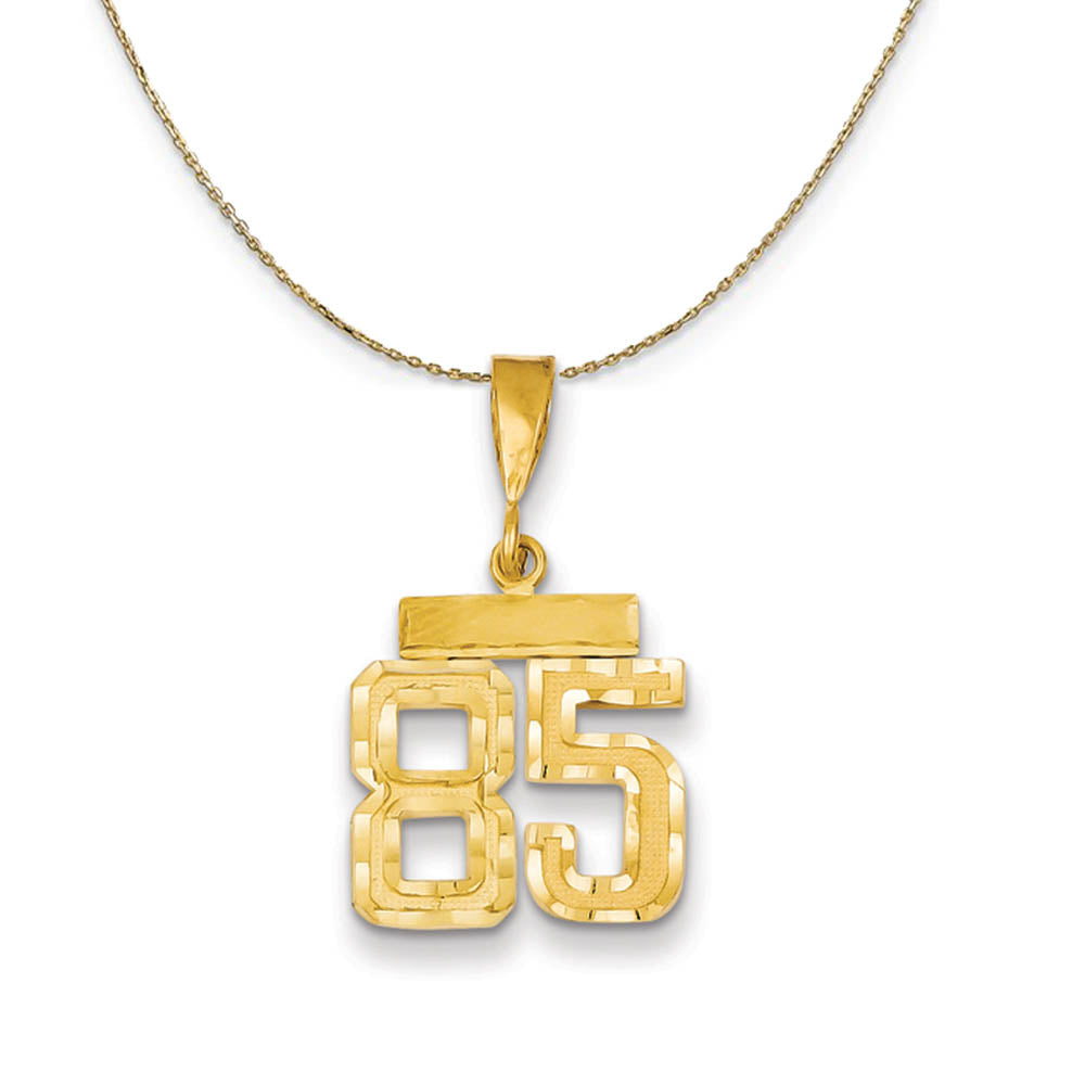 14k Yellow Gold, Varsity, Sm D/C Necklace Number 85, Item N19959 by The Black Bow Jewelry Co.