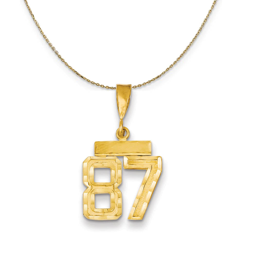 14k Yellow Gold, Varsity, Sm D/C Necklace Number 87, Item N19961 by The Black Bow Jewelry Co.