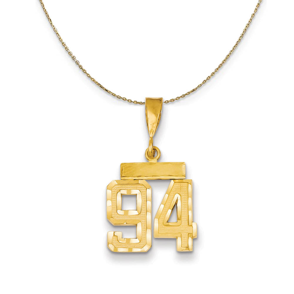 14k Yellow Gold, Varsity, Sm D/C Necklace Number 94, Item N19969 by The Black Bow Jewelry Co.