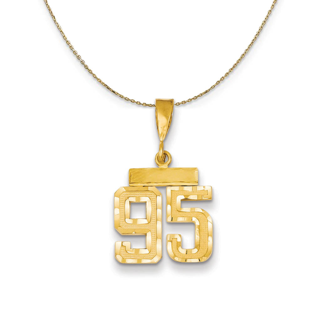 14k Yellow Gold, Varsity, Sm D/C Necklace Number 95, Item N19970 by The Black Bow Jewelry Co.