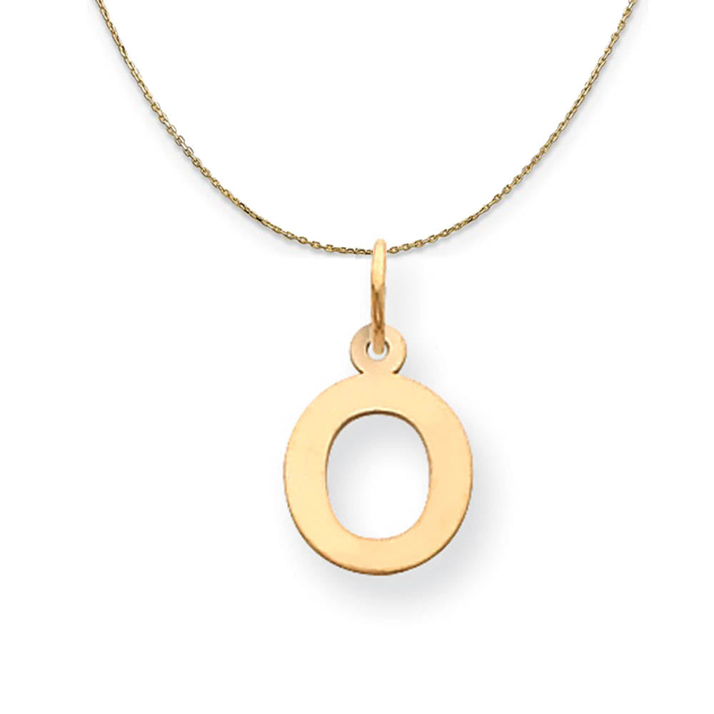 14k Yellow Gold, Amanda, Sm Block Initial O Necklace, Item N19989 by The Black Bow Jewelry Co.