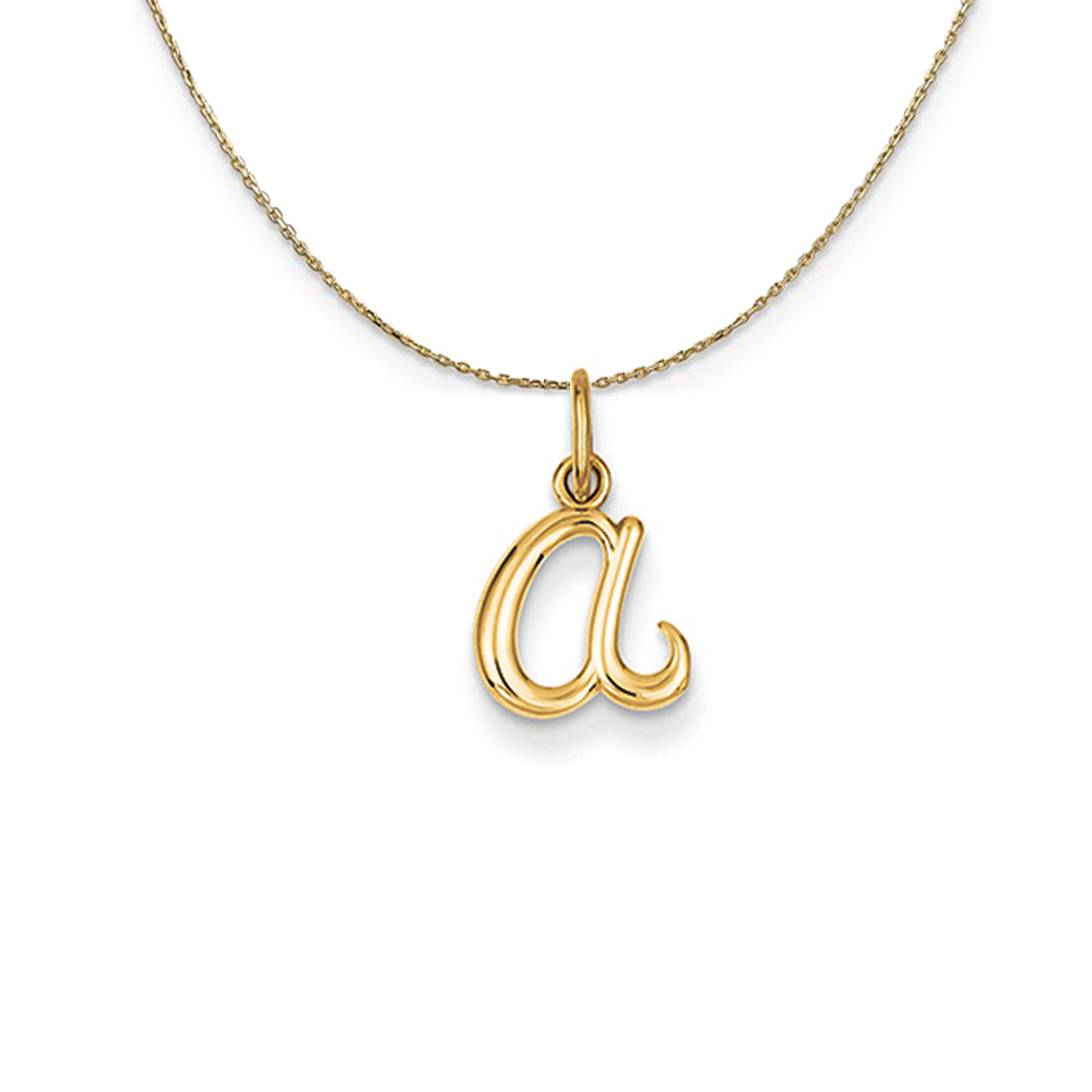 14k Yellow Gold, Claire Mini Lower Case Initial A Necklace, Item N20037 by The Black Bow Jewelry Co.