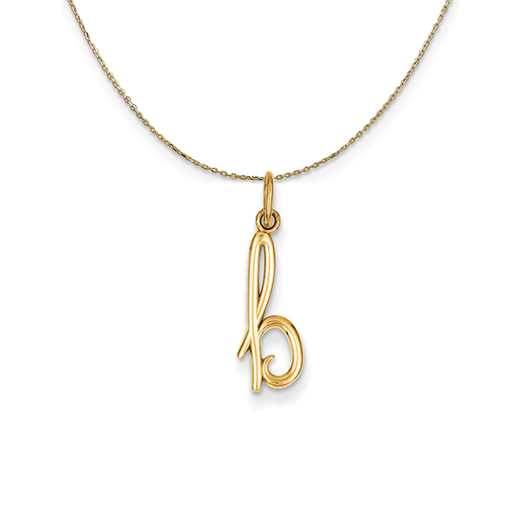 14k Yellow Gold, Claire Mini Lower Case Initial B Necklace, Item N20038 by The Black Bow Jewelry Co.
