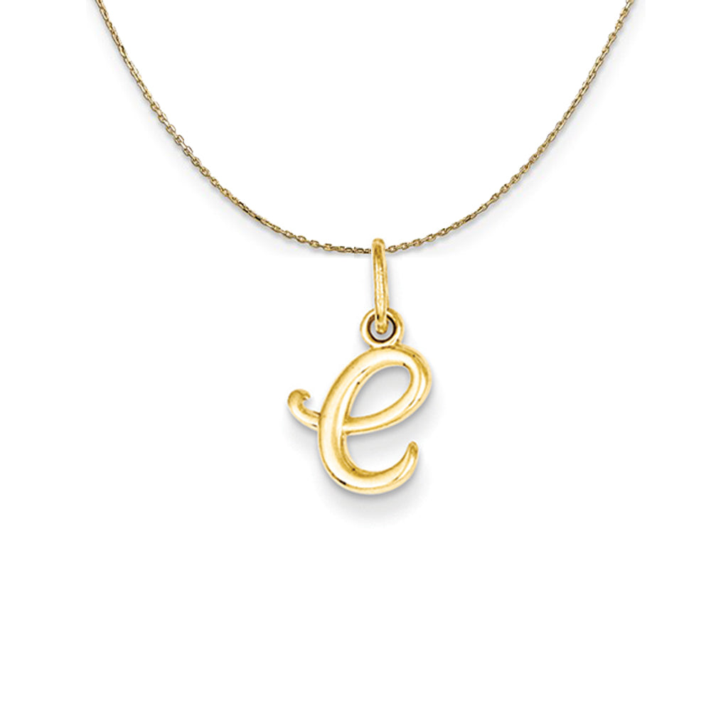 14k Yellow Gold, Claire Mini Lower Case Initial E Necklace, Item N20041 by The Black Bow Jewelry Co.