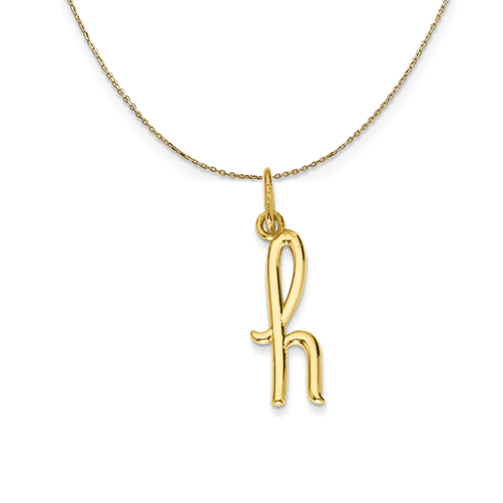 14k Yellow Gold, Claire Mini Lower Case Initial H Necklace, Item N20044 by The Black Bow Jewelry Co.