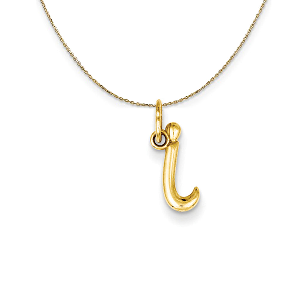 14k Yellow Gold, Claire Mini Lower Case Initial I Necklace, Item N20045 by The Black Bow Jewelry Co.