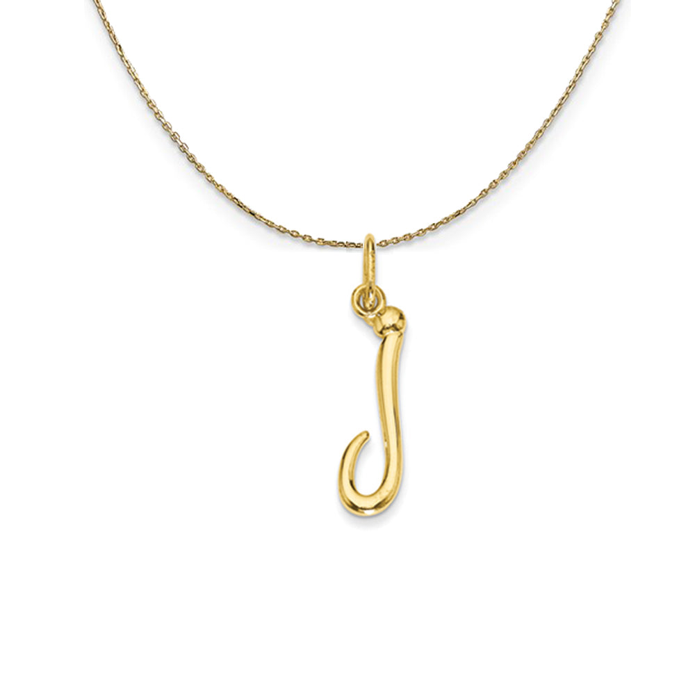 14k Yellow Gold, Claire Mini Lower Case Initial J Necklace, Item N20046 by The Black Bow Jewelry Co.