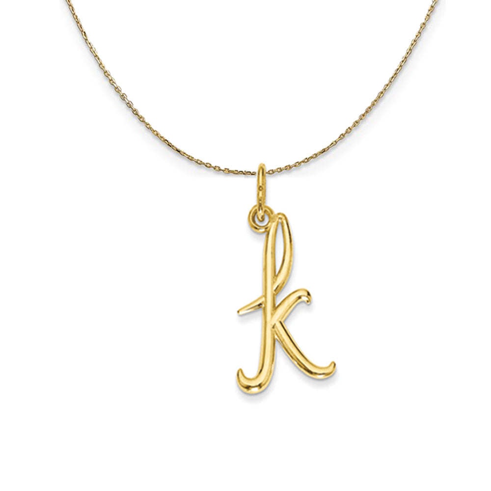14k Yellow Gold, Claire Mini Lower Case Initial K Necklace, Item N20047 by The Black Bow Jewelry Co.