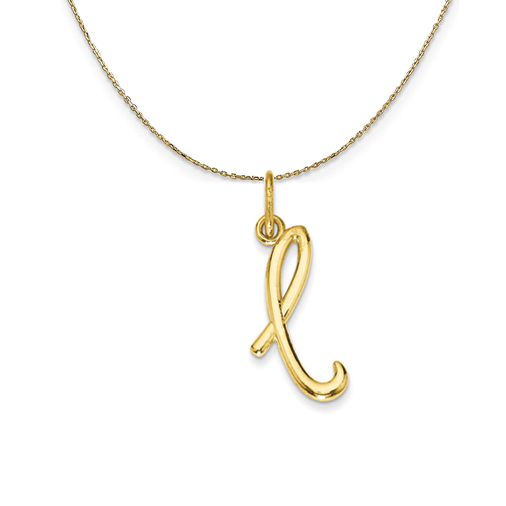 14k Yellow Gold, Claire Mini Lower Case Initial L Necklace, Item N20048 by The Black Bow Jewelry Co.