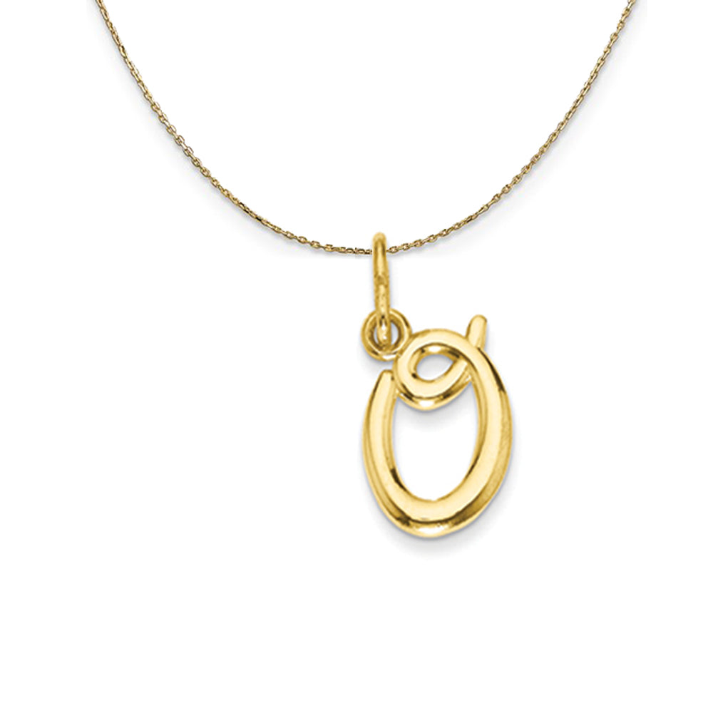 14k Yellow Gold, Claire Mini Lower Case Initial O Necklace, Item N20051 by The Black Bow Jewelry Co.