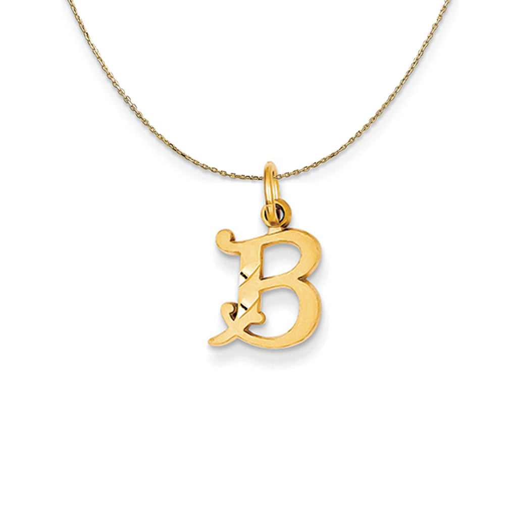 14k Yellow Gold, Isabelle, Mini Letter B Initial Necklace, Item N20099 by The Black Bow Jewelry Co.