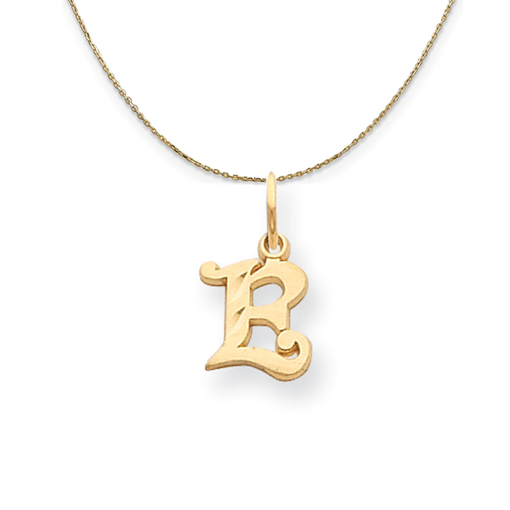 14k Yellow Gold, Isabelle, Mini Letter E Initial Necklace, Item N20102 by The Black Bow Jewelry Co.