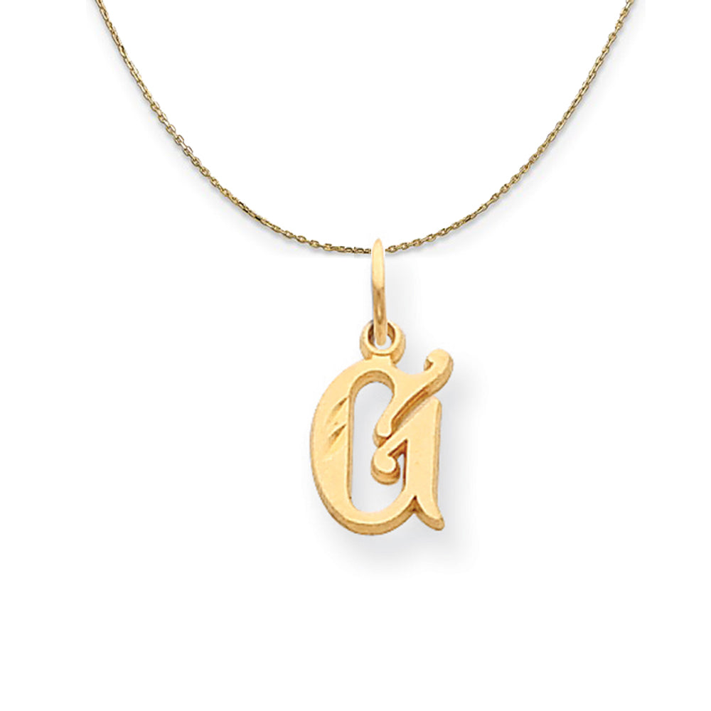 14k Yellow Gold, Isabelle, Mini Letter G Initial Necklace, Item N20104 by The Black Bow Jewelry Co.