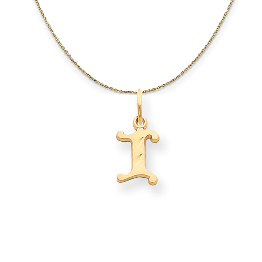 14k Yellow Gold, Isabelle, Mini Letter I Initial Necklace, Item N20106 by The Black Bow Jewelry Co.