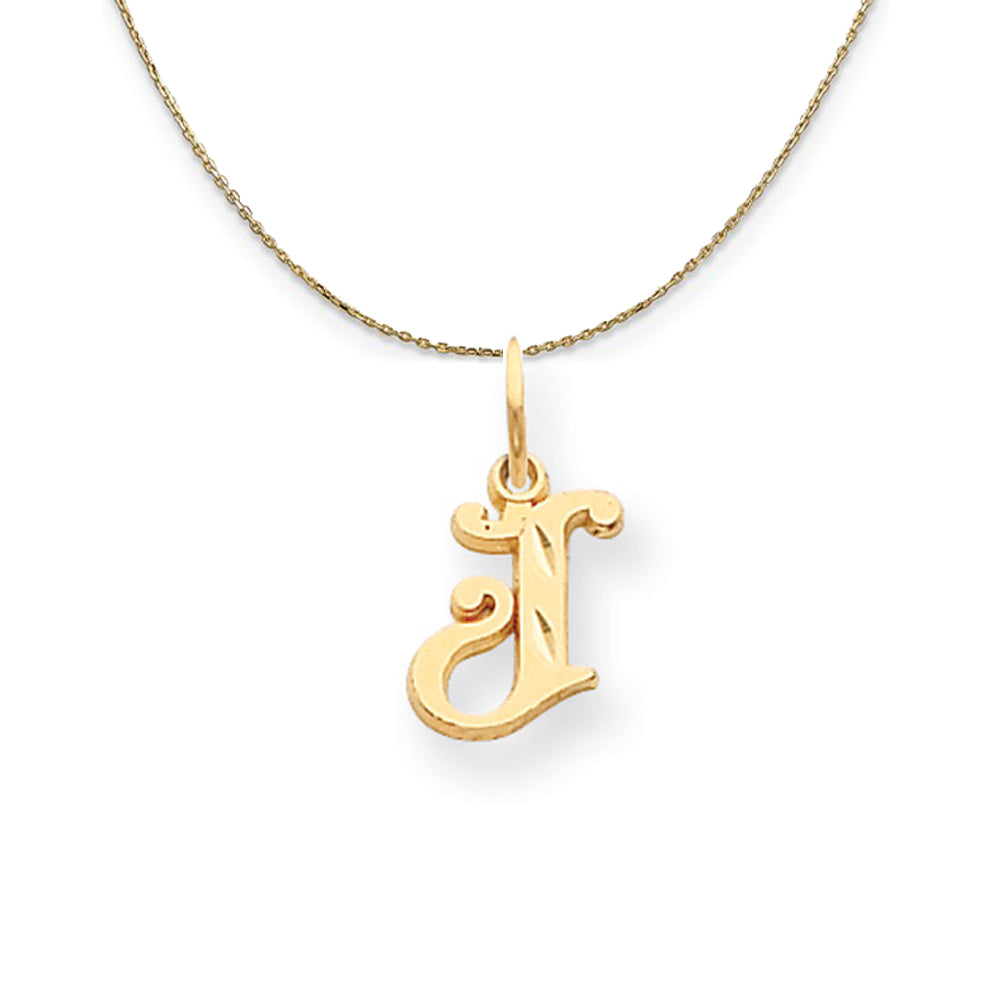 14k Yellow Gold, Isabelle, Mini Letter J Initial Necklace, Item N20107 by The Black Bow Jewelry Co.