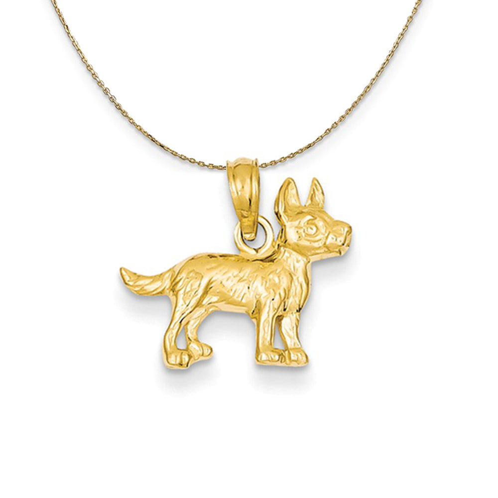 14k Yellow Gold Sm 2D Terrier Necklace, Item N20239 by The Black Bow Jewelry Co.